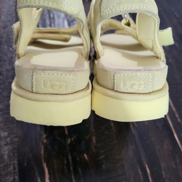 UGG GOLDENSTAR LEMON LEATHER PLATFORM STRAPPY SANDALS WOMEN'S SIZE 10 - Picture 3 of 11